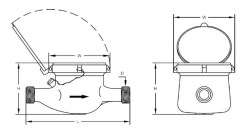 Multijet Dry Type Vane Wheel Water Meter LXSC-40E1