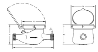 Multijet Dry Type Vane Wheel Water Meter LXSC-50E1